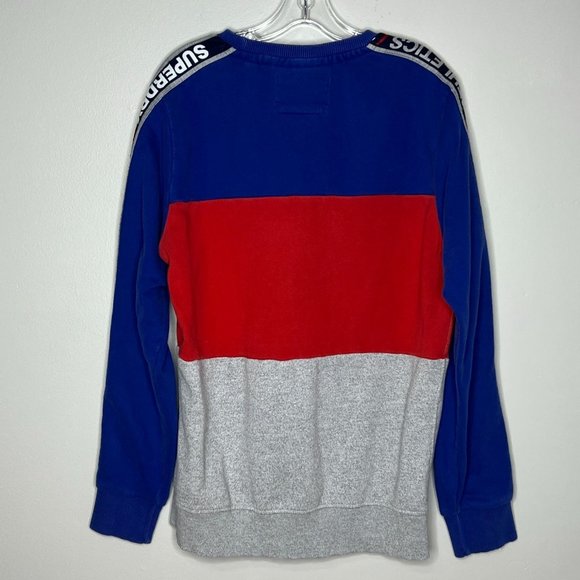Superdry Sweatshirt Men XLarge Blue Red Stadium Panel Sport Athletic Streetwear‎ - Picture 3 of 9